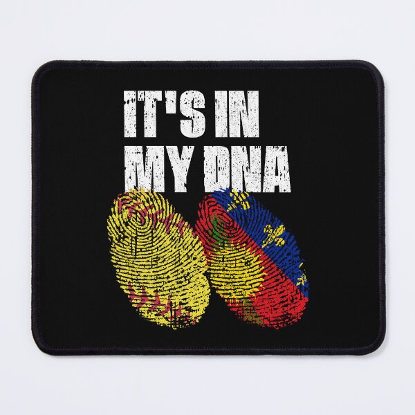 Item preview, IT'S IN MY DNA Softball - Guadeloupe Flag Fingerprint designed and sold by CosmoKitsch.