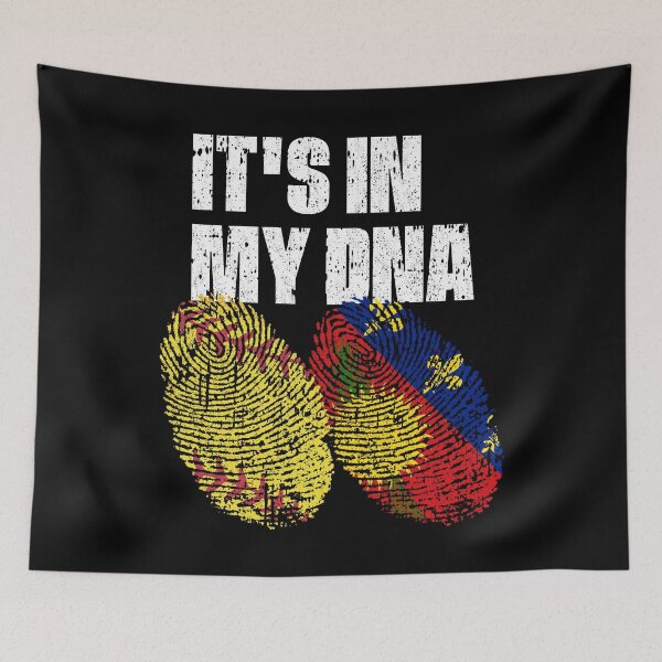 Item preview, IT'S IN MY DNA Softball - Guadeloupe Flag Fingerprint  designed and sold by CosmoKitsch.