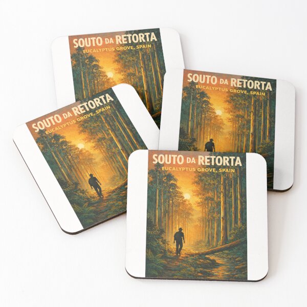 Item preview, Souto da Retorta Spain – Sunset Forest Path in Galicia’s Historic Eucalyptus Grove near Viveiro designed and sold by Places On Earth.