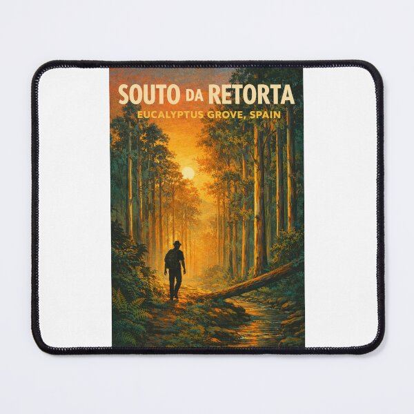 Item preview, Souto da Retorta Spain – Sunset Forest Path in Galicia’s Historic Eucalyptus Grove near Viveiro designed and sold by Places On Earth.
