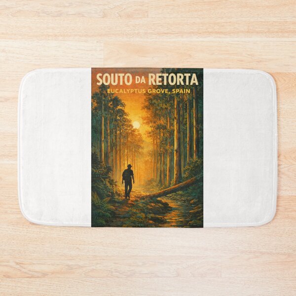 Item preview, Souto da Retorta Spain – Sunset Forest Path in Galicia’s Historic Eucalyptus Grove near Viveiro designed and sold by Places On Earth.