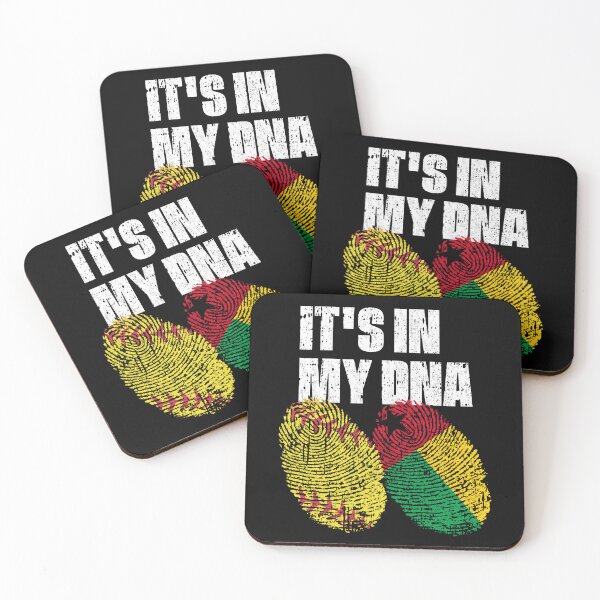 Item preview, IT'S IN MY DNA Softball - Guinea-Bissau Flag Fingerprint  designed and sold by CosmoKitsch.