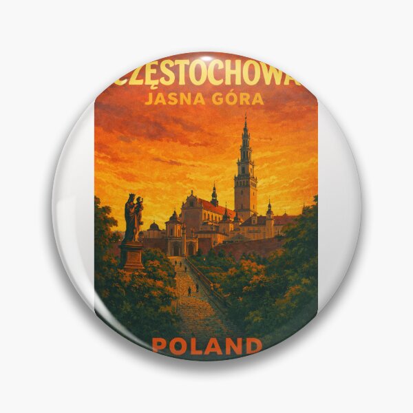 Item preview, Częstochowa Jasna Góra Poland – Iconic Pilgrimage Site with Basilica at Sunset in Silesian Voivodeship designed and sold by Places On Earth.