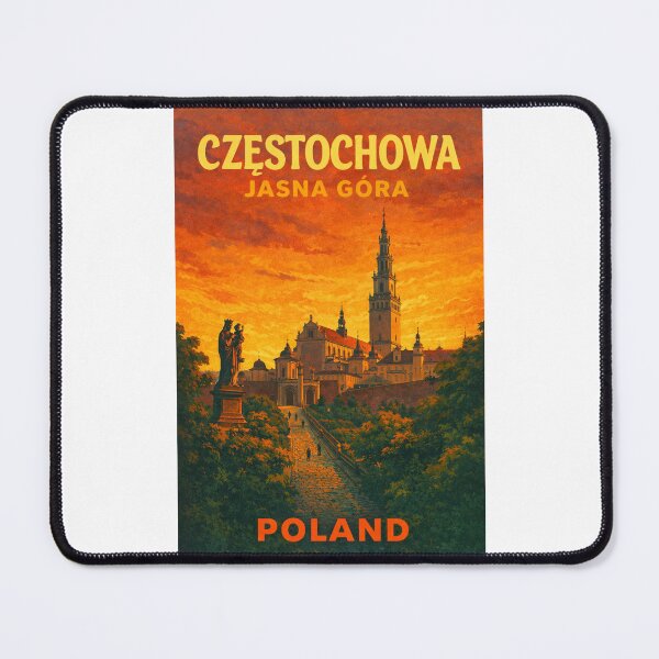 Item preview, Częstochowa Jasna Góra Poland – Iconic Pilgrimage Site with Basilica at Sunset in Silesian Voivodeship designed and sold by Places On Earth.