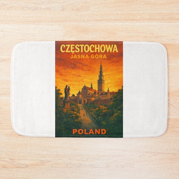 Item preview, Częstochowa Jasna Góra Poland – Iconic Pilgrimage Site with Basilica at Sunset in Silesian Voivodeship designed and sold by Places On Earth.