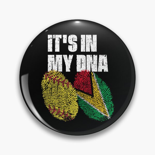 Item preview, IT'S IN MY DNA Softball - Guyana Flag Fingerprint  designed and sold by CosmoKitsch.