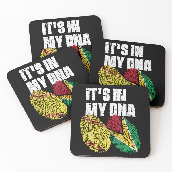 Item preview, IT'S IN MY DNA Softball - Guyana Flag Fingerprint  designed and sold by CosmoKitsch.