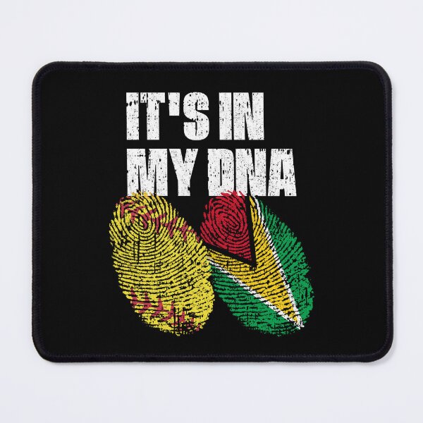 Item preview, IT'S IN MY DNA Softball - Guyana Flag Fingerprint  designed and sold by CosmoKitsch.