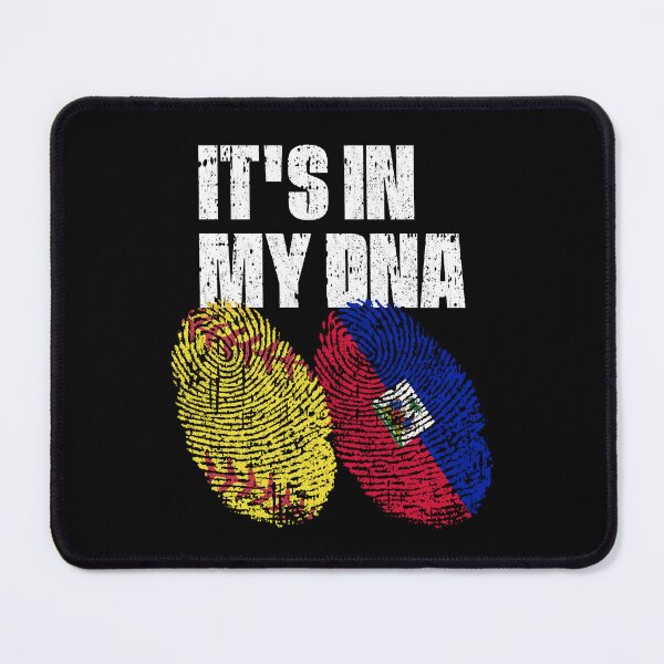 Item preview, IT'S IN MY DNA Softball - Haiti Flag Fingerprint  designed and sold by CosmoKitsch.