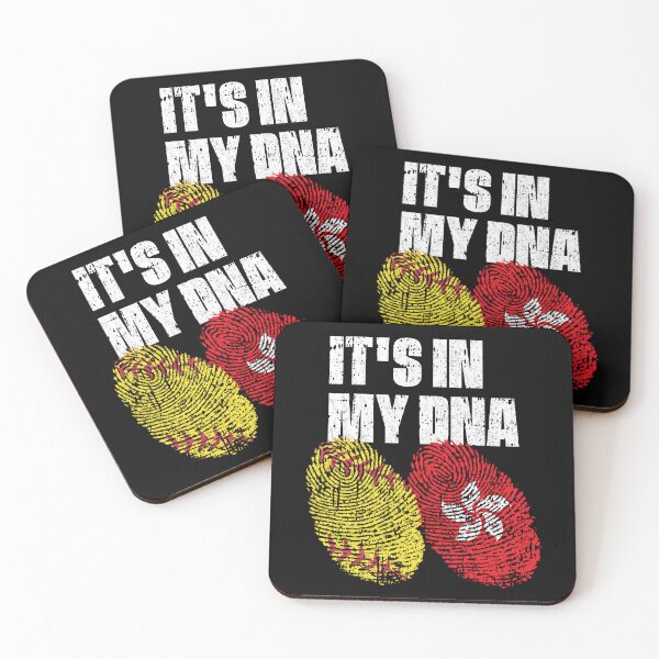 Item preview, IT'S IN MY DNA Softball - Hong Kong Flag Fingerprint  designed and sold by CosmoKitsch.