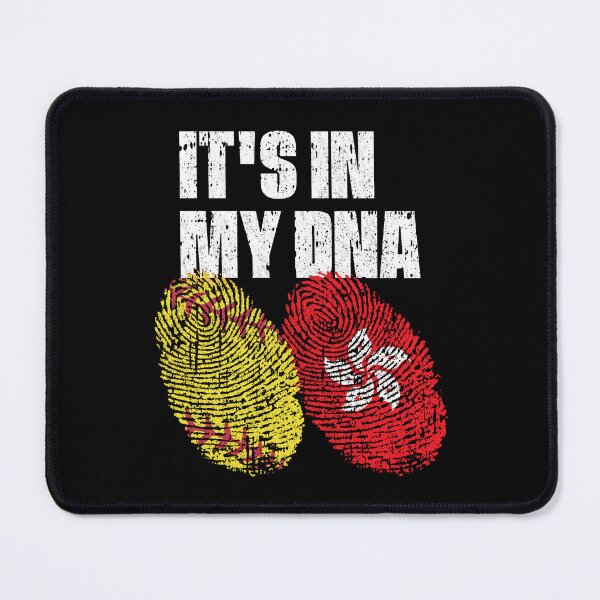 Item preview, IT'S IN MY DNA Softball - Hong Kong Flag Fingerprint  designed and sold by CosmoKitsch.