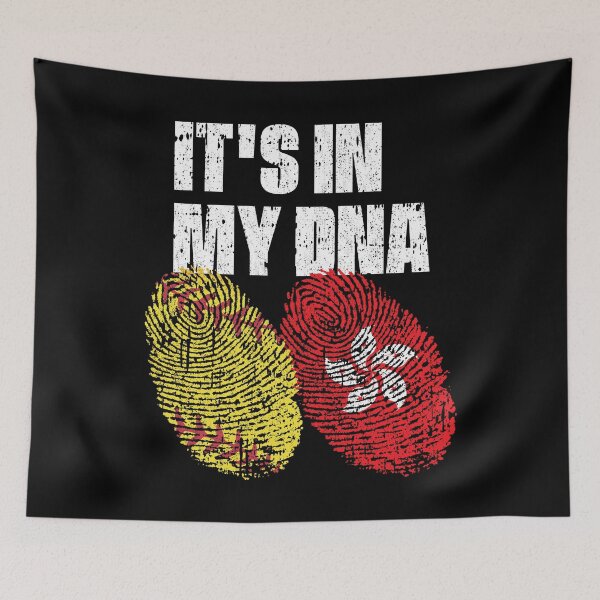 Item preview, IT'S IN MY DNA Softball - Hong Kong Flag Fingerprint  designed and sold by CosmoKitsch.