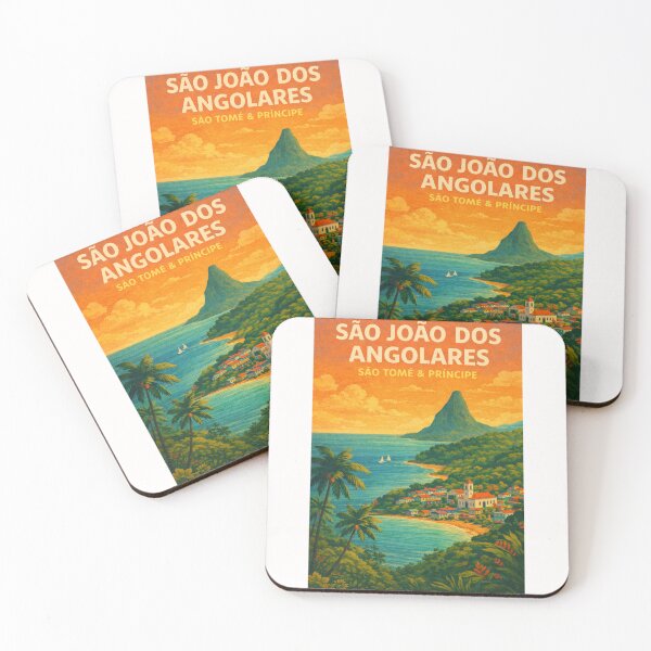 Item preview, São João dos Angolares São Tomé – Coastal Town with Pico Cão Grande and Colonial Church on São Tomé Island designed and sold by Places On Earth.