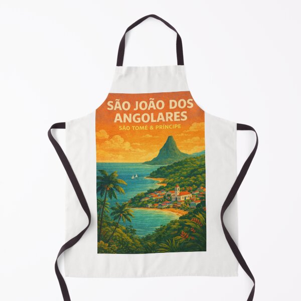 Item preview, São João dos Angolares São Tomé – Coastal Town with Pico Cão Grande and Colonial Church on São Tomé Island designed and sold by Places On Earth.