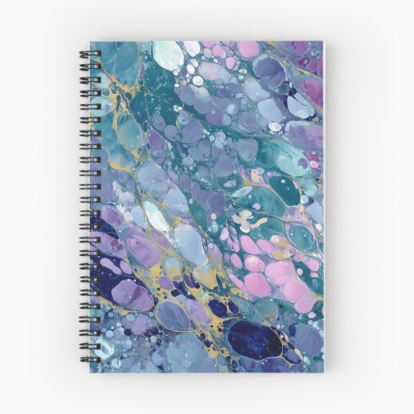 Item preview, Shimmering marble cells in turquoise and lavender with gold veins designed and sold by Letteraddicted.