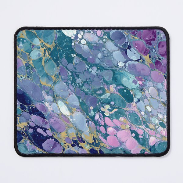 Item preview, Shimmering marble cells in turquoise and lavender with gold veins designed and sold by Letteraddicted.