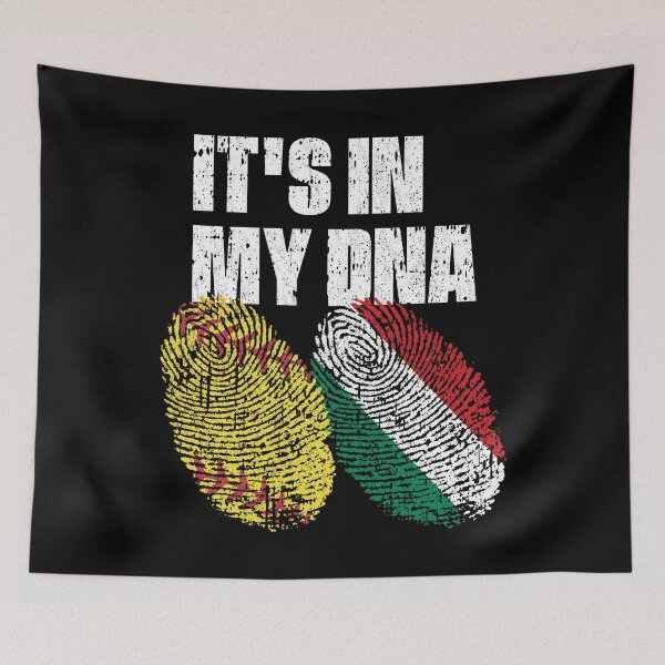 Item preview, IT'S IN MY DNA Softball - Hungary Flag Fingerprint  designed and sold by CosmoKitsch.