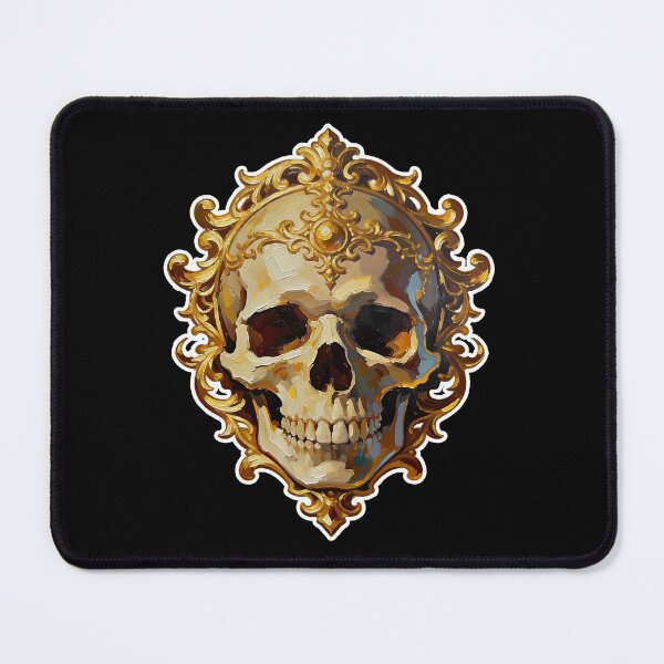 Item preview, Baroque Skull Oil Painting – Gothic Memento Mori Dark Academia Art designed and sold by cr6zym1nd.