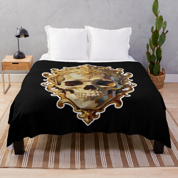 Item preview, Baroque Skull Oil Painting – Gothic Memento Mori Dark Academia Art designed and sold by cr6zym1nd.