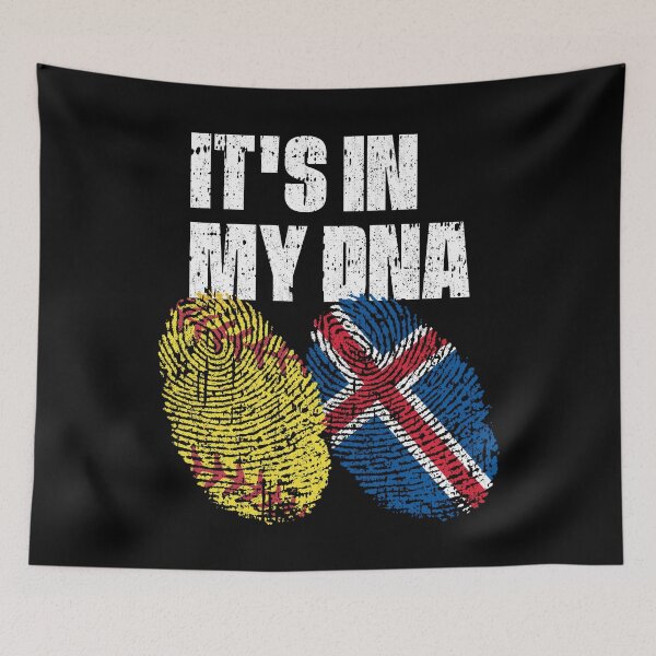 Item preview, IT'S IN MY DNA Softball - Iceland Flag Fingerprint  designed and sold by CosmoKitsch.