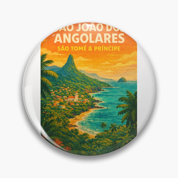 Item preview, São João dos Angolares São Tomé – Tropical Village with Pico Cão Grande and Coastal Scenery in Caué District designed and sold by Places On Earth.