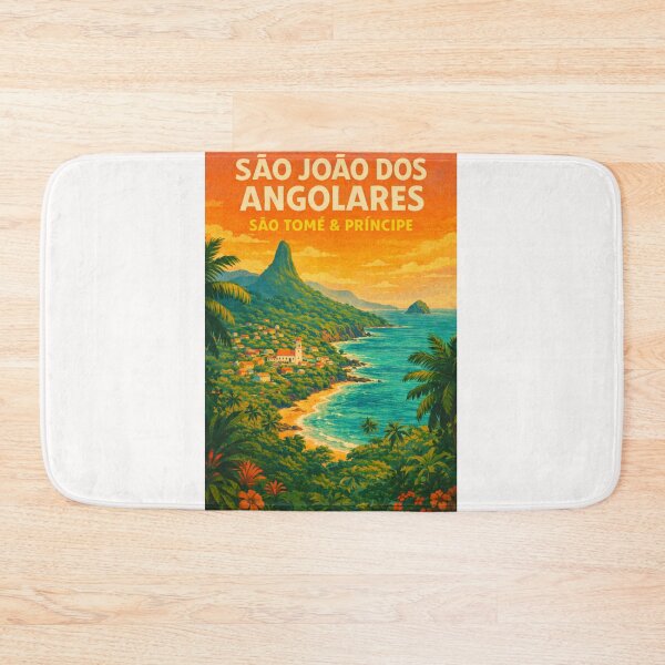 Item preview, São João dos Angolares São Tomé – Tropical Village with Pico Cão Grande and Coastal Scenery in Caué District designed and sold by Places On Earth.