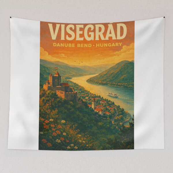 Item preview, Visegrád Hungary – Danube Bend Panorama with Visegrád Castle and Historic Townscape in Pest County designed and sold by Places On Earth.