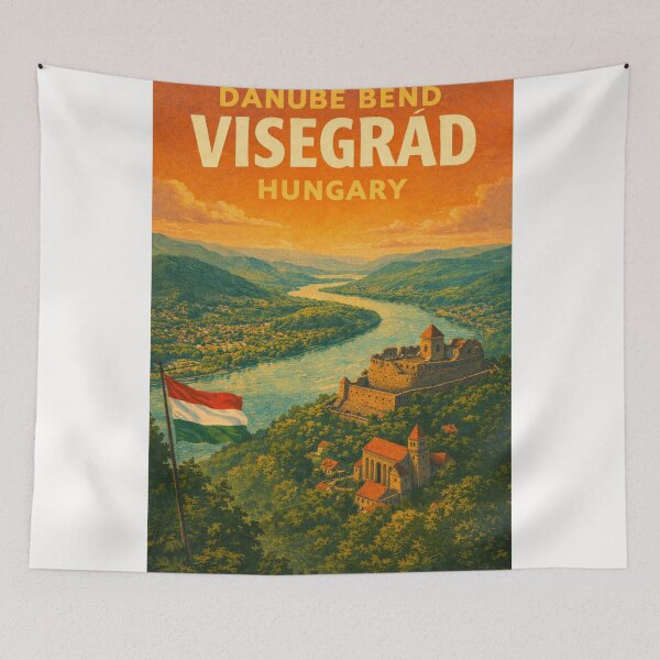 Item preview, Visegrád Hungary – Castle Overlooking the Danube River Amid Pilis Mountains in Central Hungary designed and sold by Places On Earth.