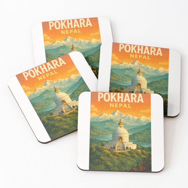 Item preview, Pokhara Nepal – Peace Pagoda and Himalayan Peaks Overlooking Phewa Lake in Gandaki Province designed and sold by Places On Earth.