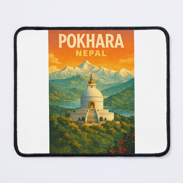 Item preview, Pokhara Nepal – Peace Pagoda and Himalayan Peaks Overlooking Phewa Lake in Gandaki Province designed and sold by Places On Earth.
