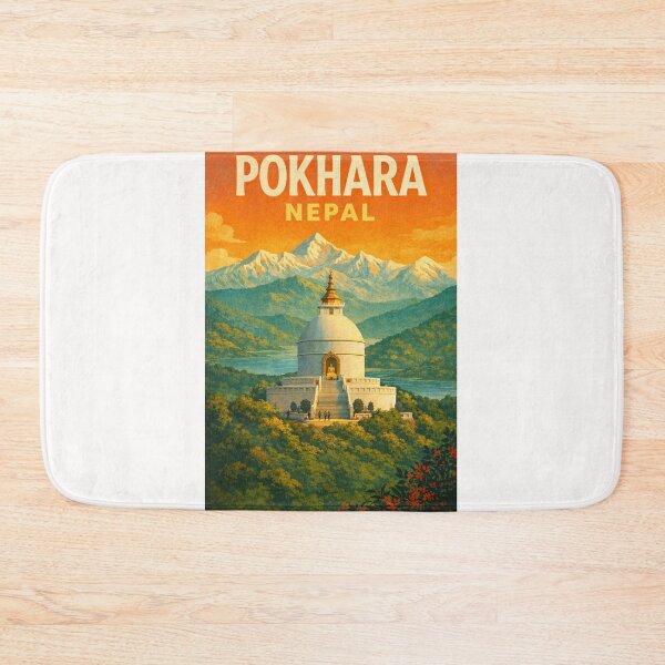 Item preview, Pokhara Nepal – Peace Pagoda and Himalayan Peaks Overlooking Phewa Lake in Gandaki Province designed and sold by Places On Earth.