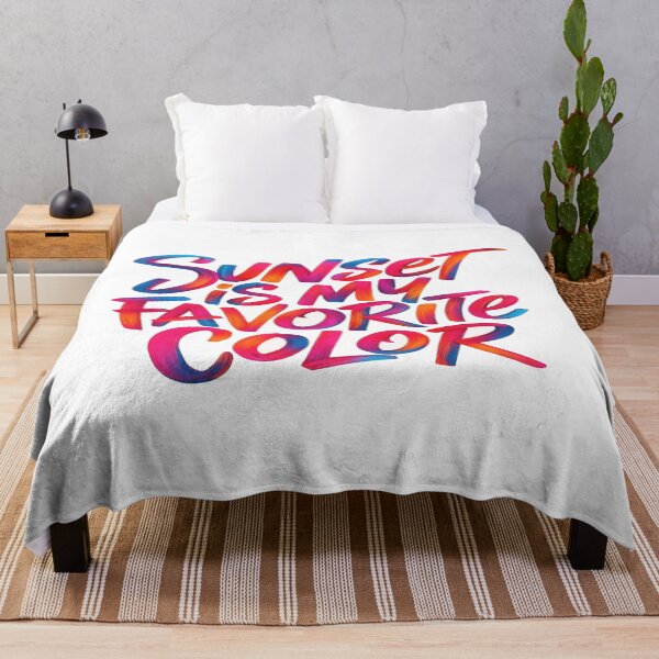 Item preview, Sunset Quote Aesthetic Art – Vibrant Brush Lettering “Sunset Is My Favorite Color” Inspirational Design designed and sold by Bright Nest Studio.