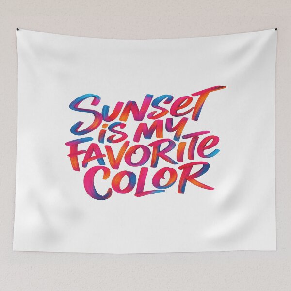 Item preview, Sunset Quote Aesthetic Art – Vibrant Brush Lettering “Sunset Is My Favorite Color” Inspirational Design designed and sold by Bright Nest Studio.