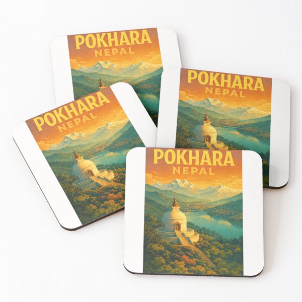 Item preview, Pokhara Nepal – Shanti Stupa Above Lakeside with Himalayan Mountains in the Annapurna Region designed and sold by Places On Earth.