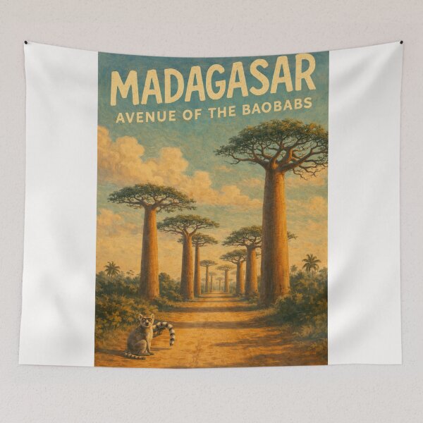 Item preview, Madagascar – Avenue of the Baobabs with Ring-Tailed Lemurs in Menabe Region Near Morondava designed and sold by Places On Earth.
