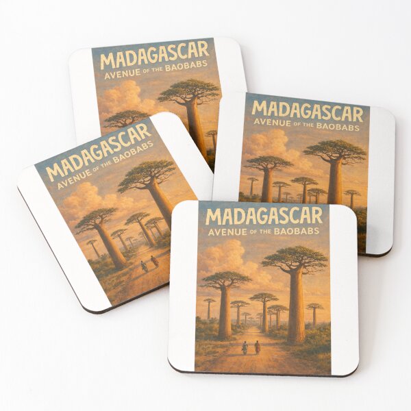 Item preview, Madagascar – Sunset at Avenue of the Baobabs in the Menabe Region Near Morondava and Kirindy designed and sold by Places On Earth.