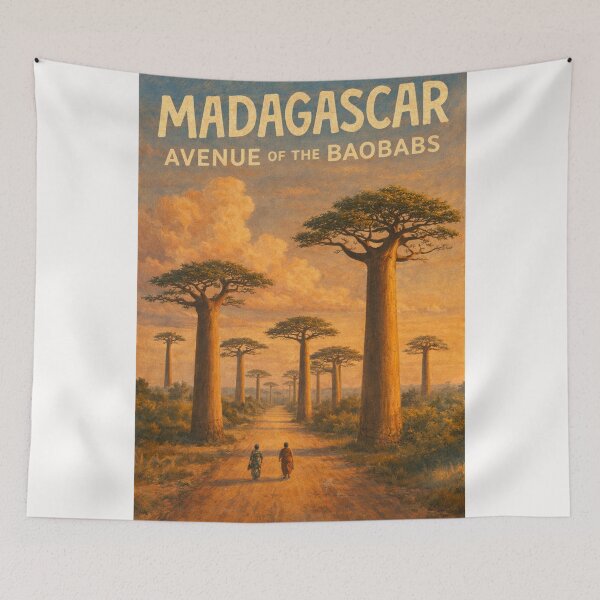 Item preview, Madagascar – Sunset at Avenue of the Baobabs in the Menabe Region Near Morondava and Kirindy designed and sold by Places On Earth.