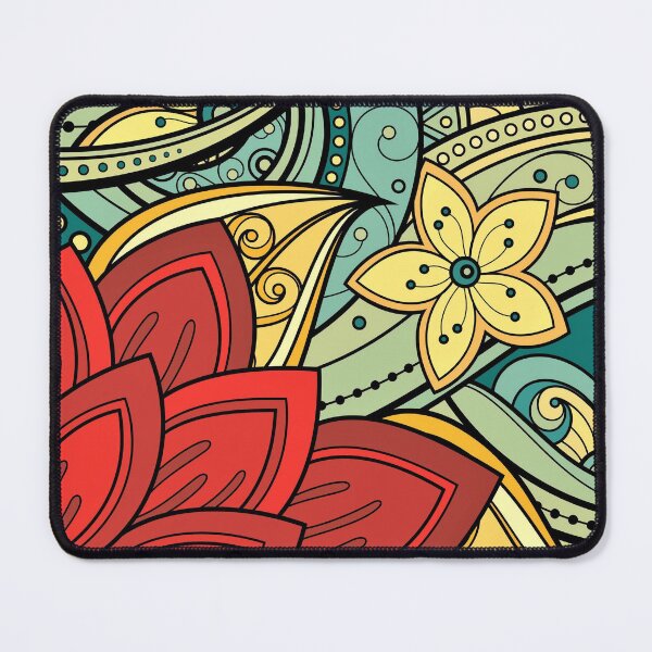 Item preview, Vibrant Floral Paisley - Red and Teal Bohemian Pattern designed and sold by Midnight Nebula.