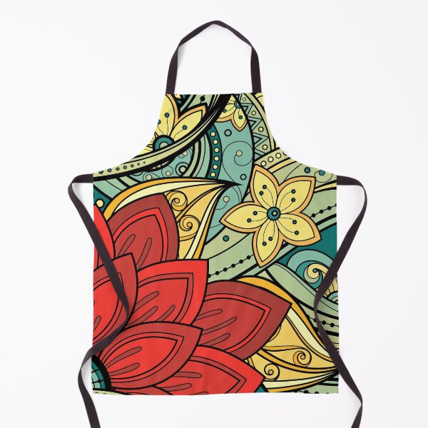 Item preview, Vibrant Floral Paisley - Red and Teal Bohemian Pattern designed and sold by Midnight Nebula.