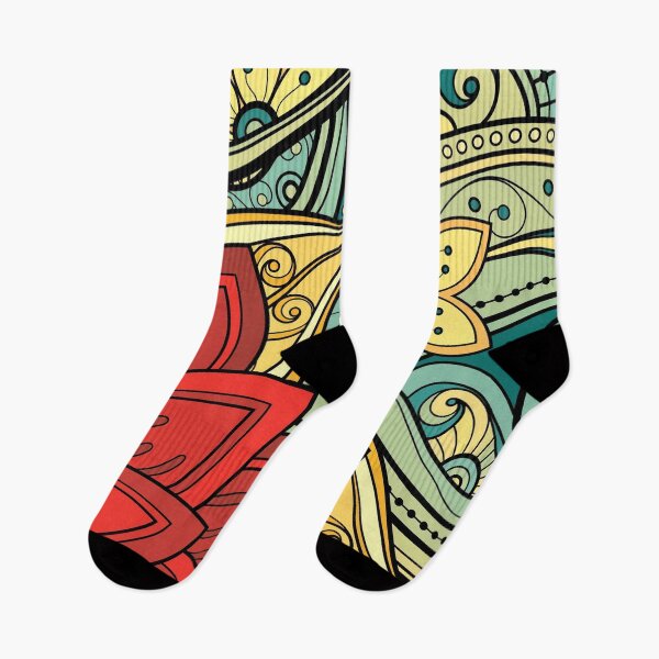 Item preview, Vibrant Floral Paisley - Red and Teal Bohemian Pattern designed and sold by Midnight Nebula.