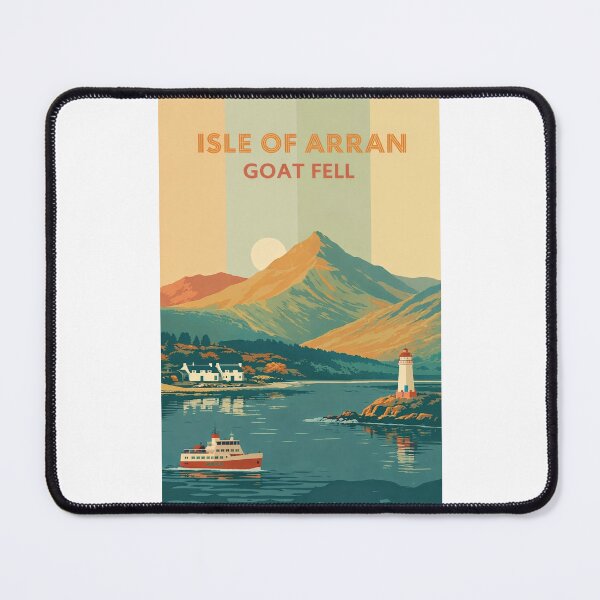 Item preview, Isle of Arran Scotland – Sunset Over Goat Fell and Brodick Bay with Lighthouse and Coastal Scenery designed and sold by Places On Earth.
