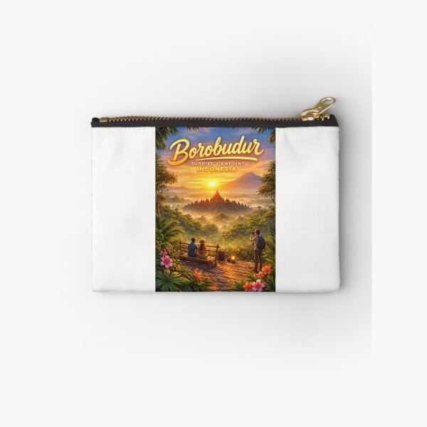 Item preview, Borobudur Sunrise Overlook – Magelang Buddhist Monument with Java's Mount Merapi in the Distance designed and sold by Places On Earth.