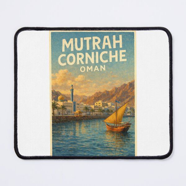 Item preview, Mutrah Corniche Oman – Seaside Promenade with Mosques and Mountains in Old Muscat designed and sold by Places On Earth.