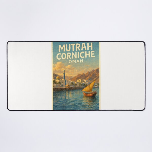 Item preview, Mutrah Corniche Oman – Seaside Promenade with Mosques and Mountains in Old Muscat designed and sold by Places On Earth.