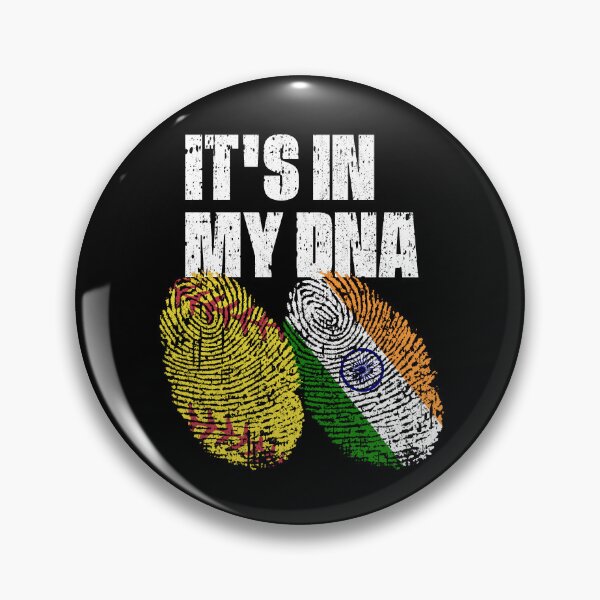 Item preview, IT'S IN MY DNA Softball - India Flag Fingerprint  designed and sold by CosmoKitsch.