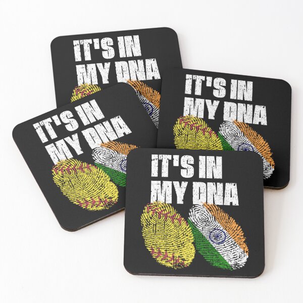 Item preview, IT'S IN MY DNA Softball - India Flag Fingerprint  designed and sold by CosmoKitsch.