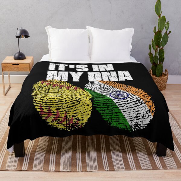 Item preview, IT'S IN MY DNA Softball - India Flag Fingerprint designed and sold by CosmoKitsch.