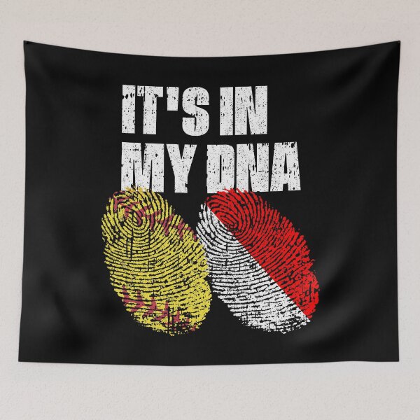 Item preview, IT'S IN MY DNA Softball - Indonesia Flag Fingerprint  designed and sold by CosmoKitsch.
