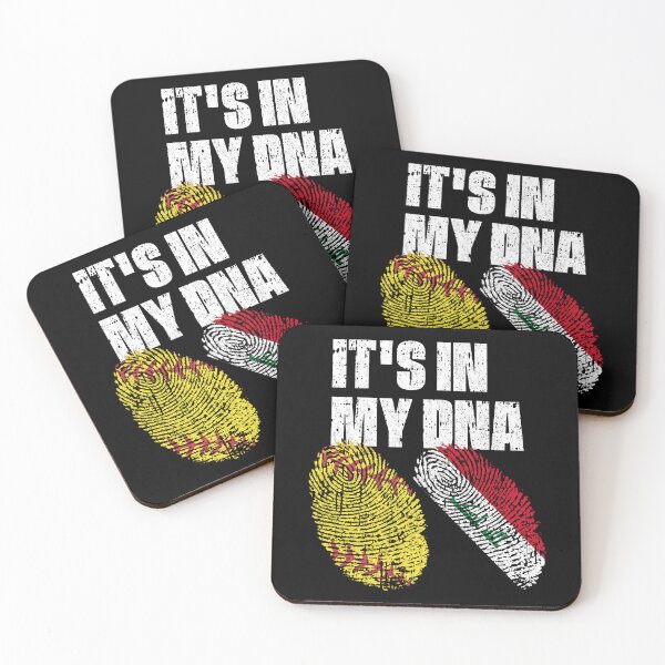Item preview, IT'S IN MY DNA Softball - Iraq Flag Fingerprint  designed and sold by CosmoKitsch.