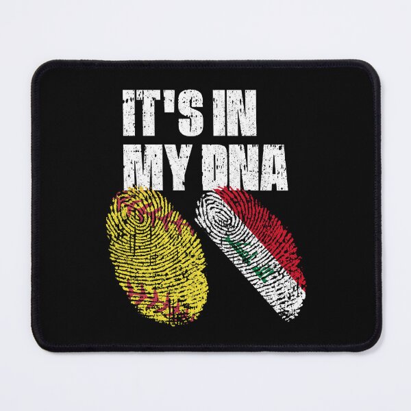 Item preview, IT'S IN MY DNA Softball - Iraq Flag Fingerprint designed and sold by CosmoKitsch.